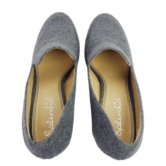 Splendid Rosita II Gray Fabric Loafer Heels Sz 9 - Picture 5 of 9